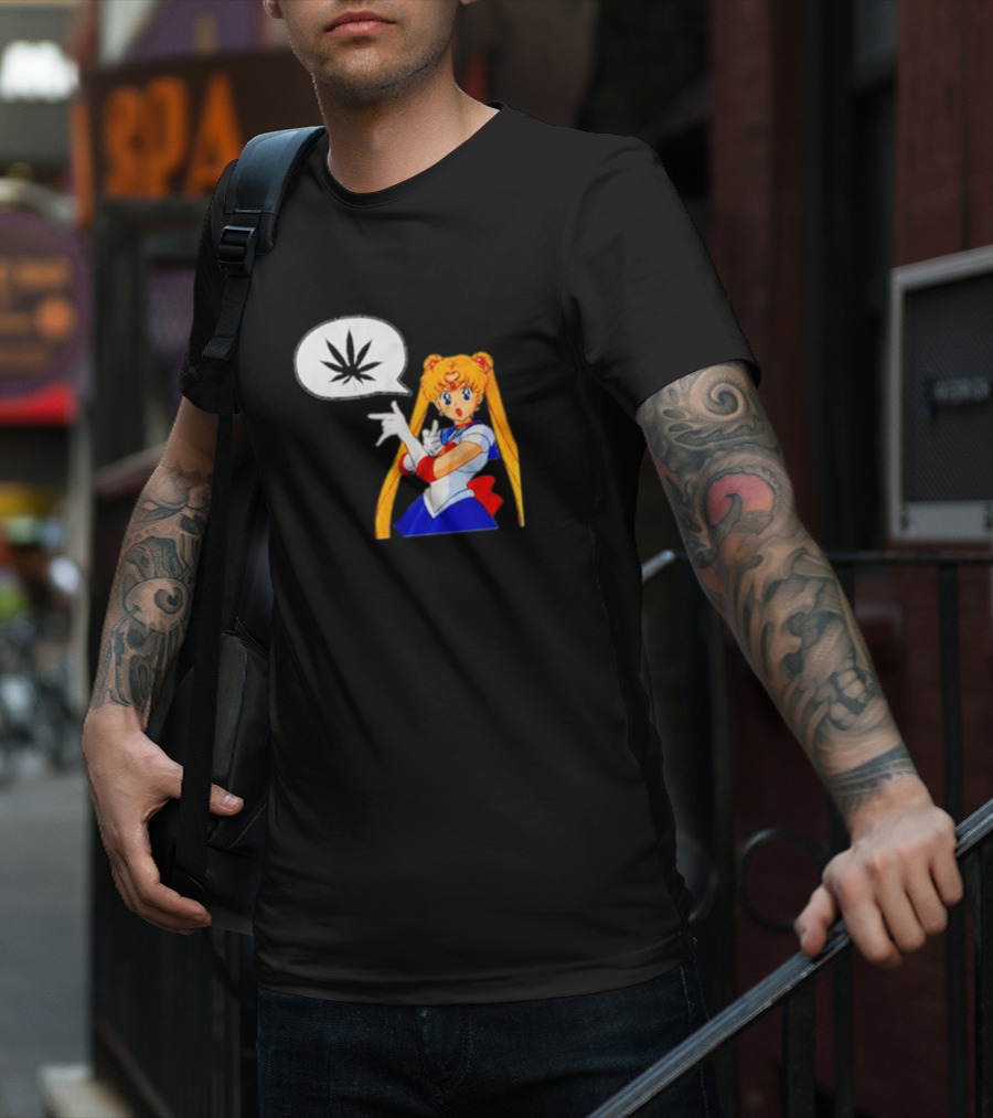 Sailor Moon Marijuana Speech Bubble Iconic Character T-Shirt