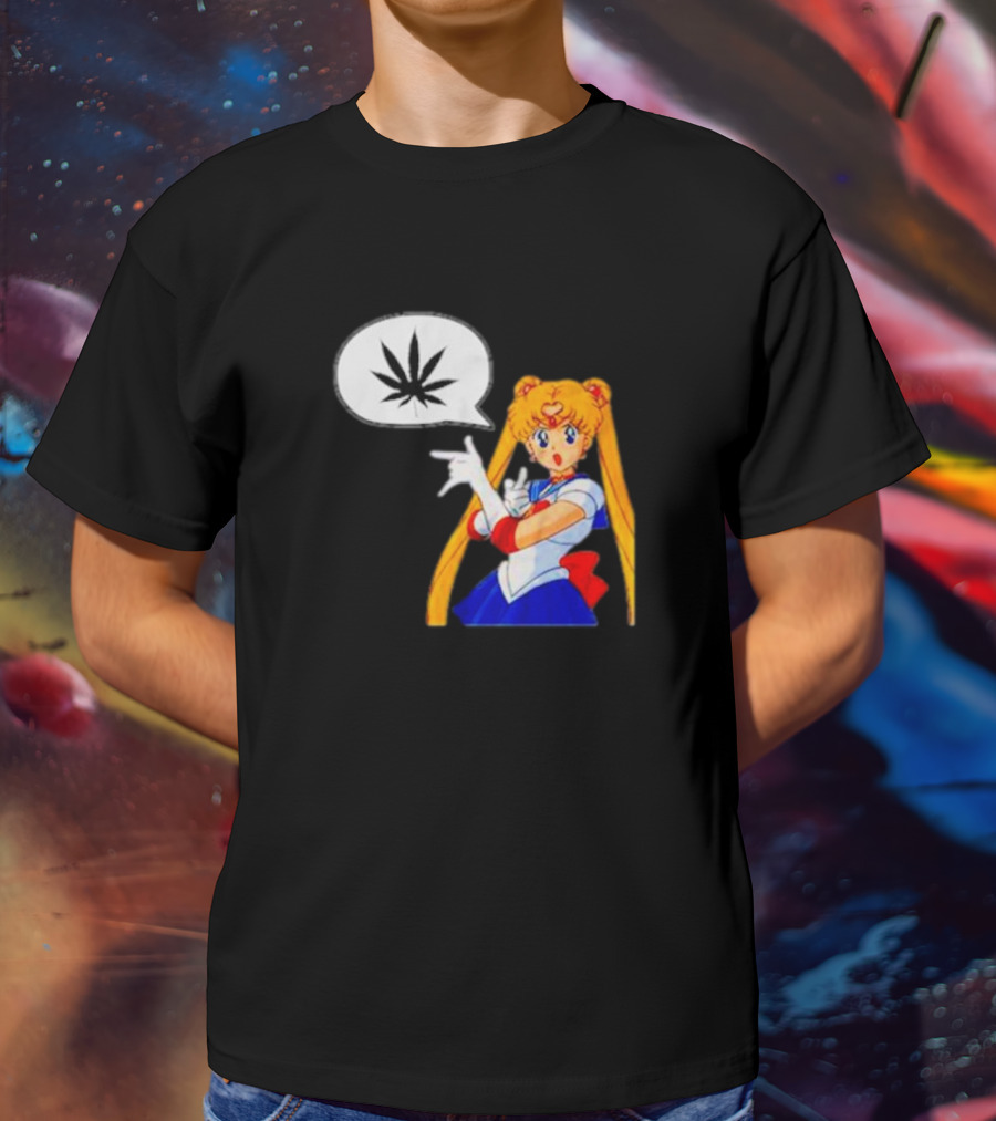 Sailor Moon Marijuana Speech Bubble Iconic Character T-Shirt