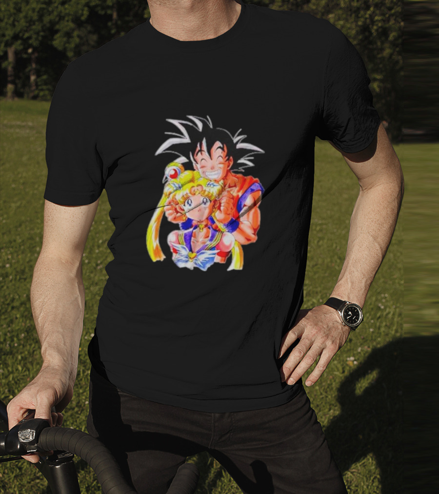 Sailor Moon And Goku Crossover Fusion Character Collaboration T-Shirt