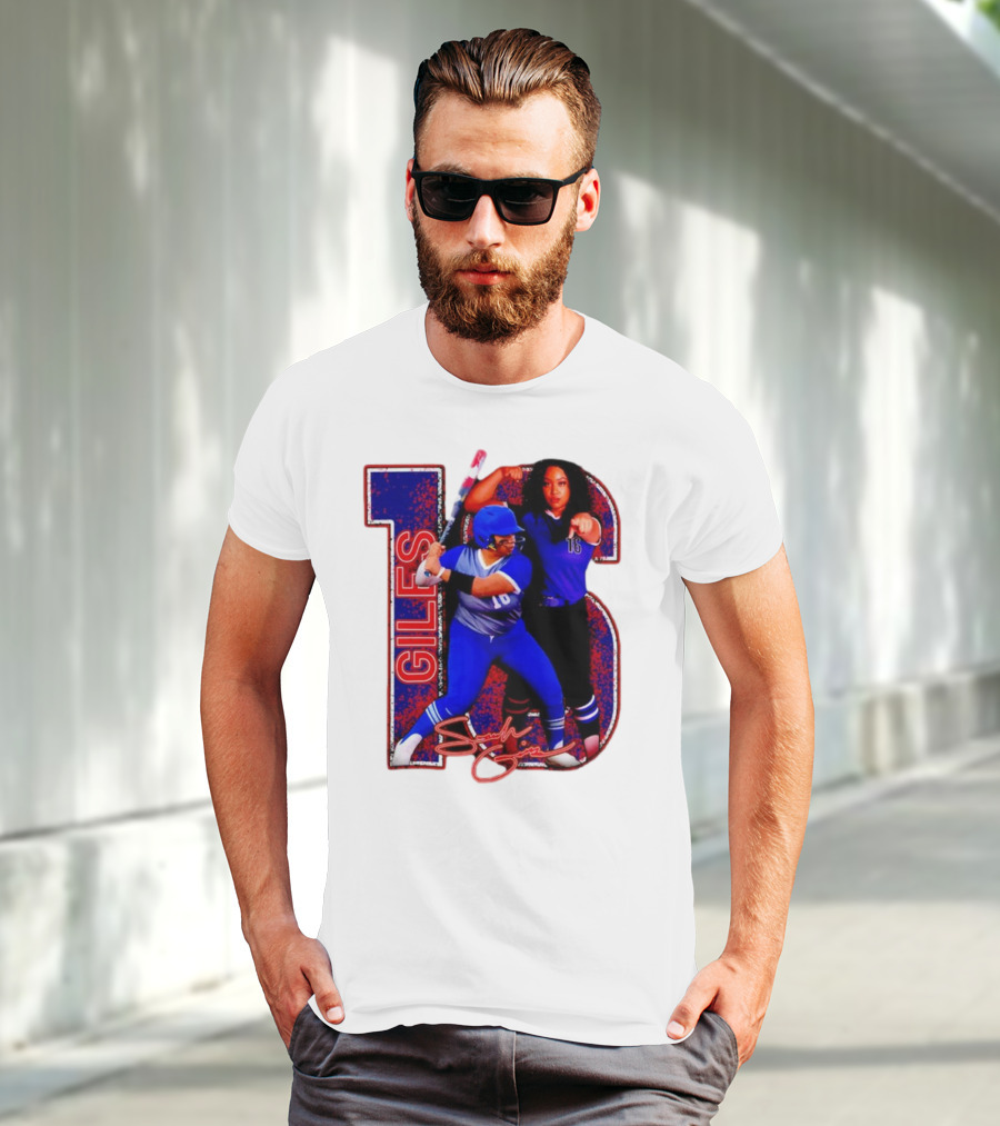 Giles 16 Softball Players Signature Sam Lodge Jessup T-Shirt
