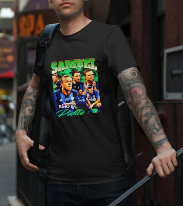 Samuel Piette Soccer Montage BMO Blue Jersey T-Shirt