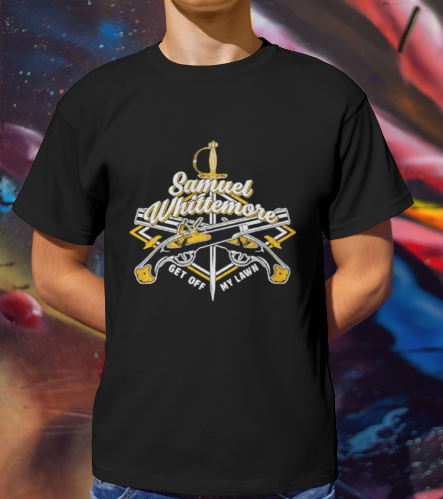 Samuel Whittemore Get Off My Lawn Emblem With Swords And Muskets T-Shirt
