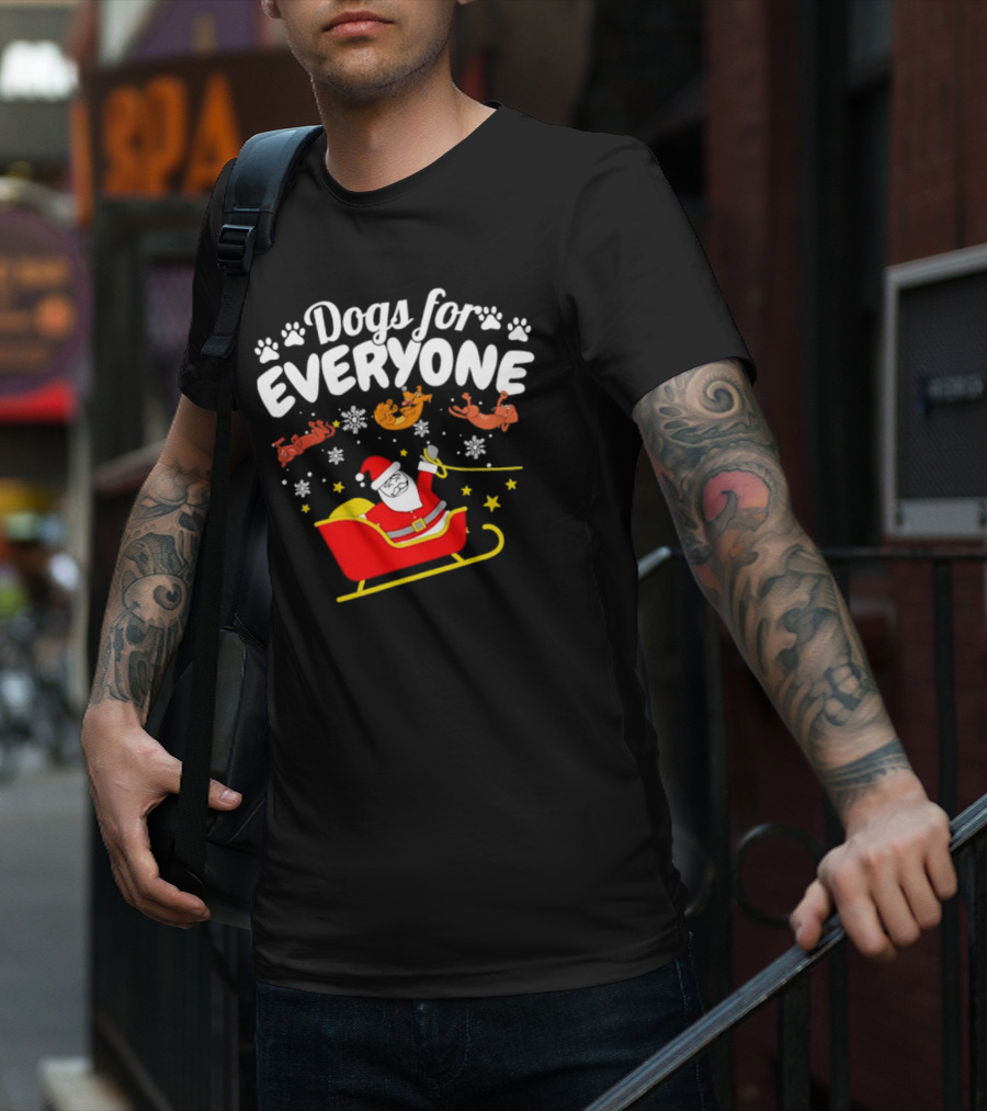 Dogs For Everyone Santa Claus Funny Christmas T-Shirt