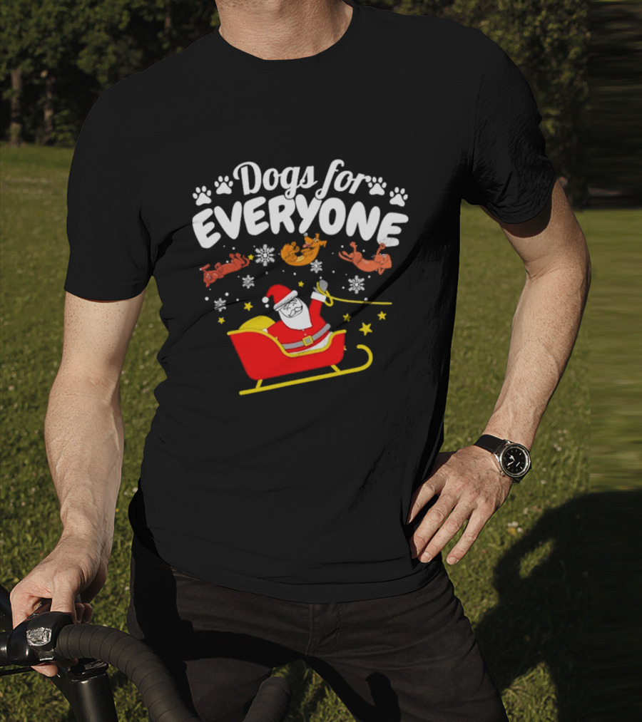 Dogs For Everyone Santa Claus Funny Christmas T-Shirt