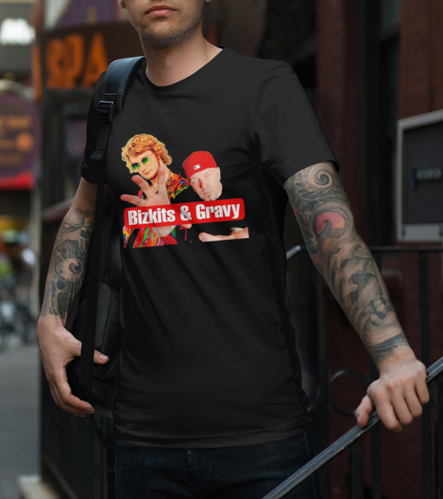 Bizkits And Gravy Funny Meme Parody With Colorful Characters T-Shirt