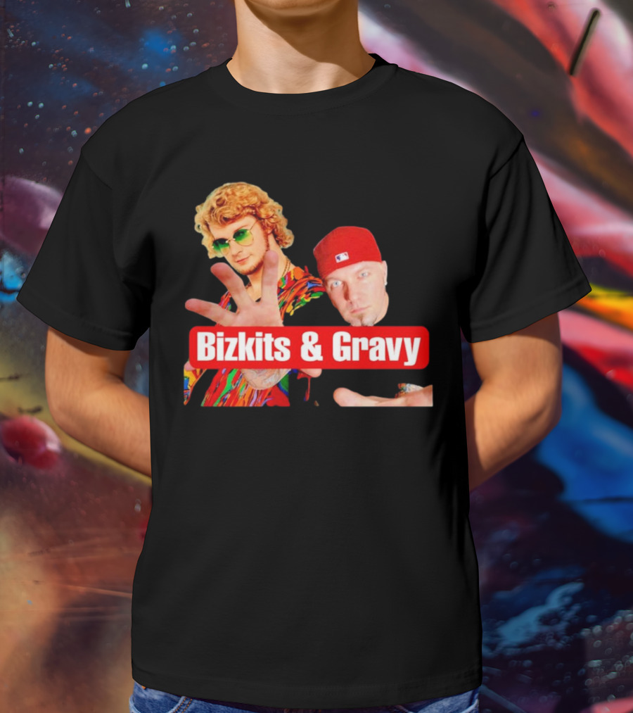 Bizkits And Gravy Funny Meme Parody With Colorful Characters T-Shirt