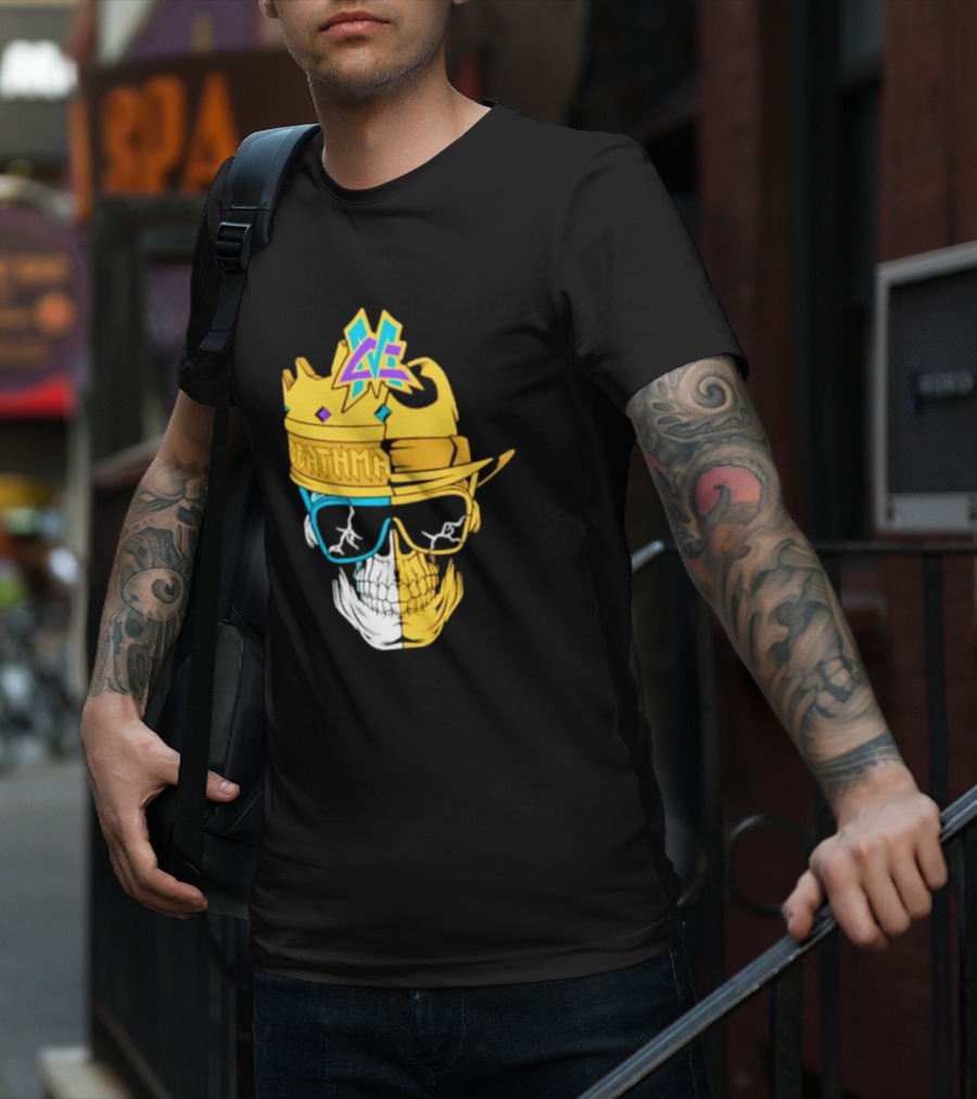 Matt Cardona Deathmatch God Crowned Skull With Sunglasses And Crown Split T-Shirt