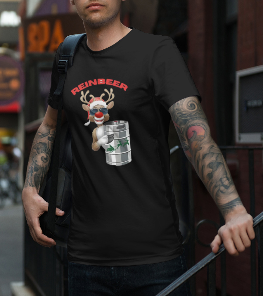 Reinbeer Reindeer Santa Funny Christmas Keg T-Shirt