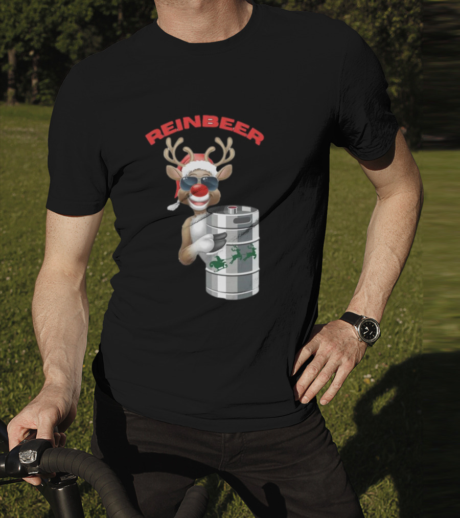 Reinbeer Reindeer Santa Funny Christmas Keg T-Shirt