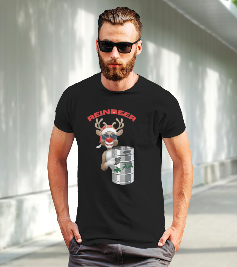 Reinbeer Reindeer Santa Funny Christmas Keg T-Shirt