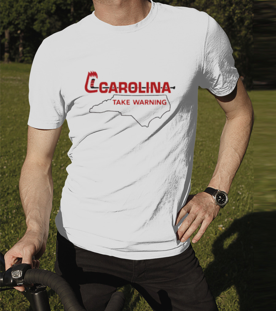 Carolina Hurricanes Take Warning North Carolina Map T-Shirt