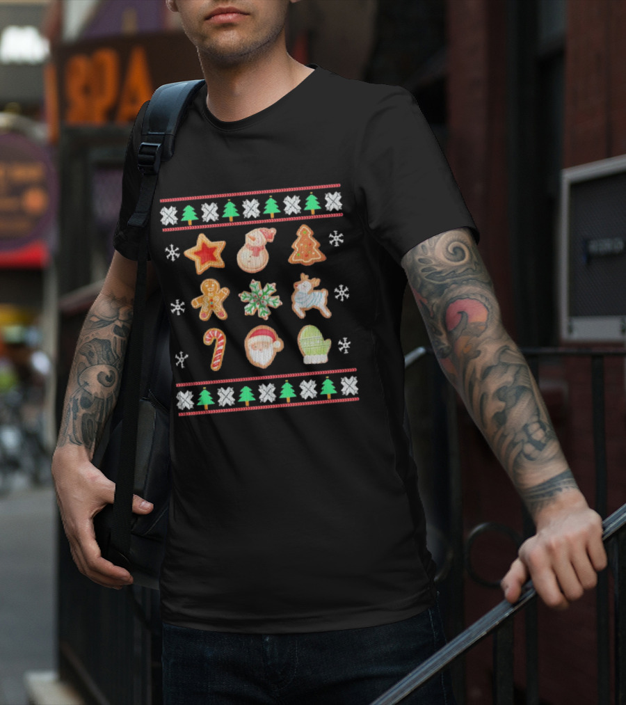 Christmas Cookies Gingerbread Snowflakes Santa Holiday T-Shirt