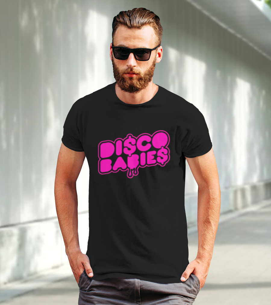 Disco Babies Neon Pink Dripping Dollar Sign Remix T-Shirt
