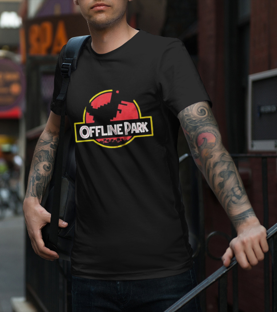 Offline Park Dinosaur Pixel T-Shirt