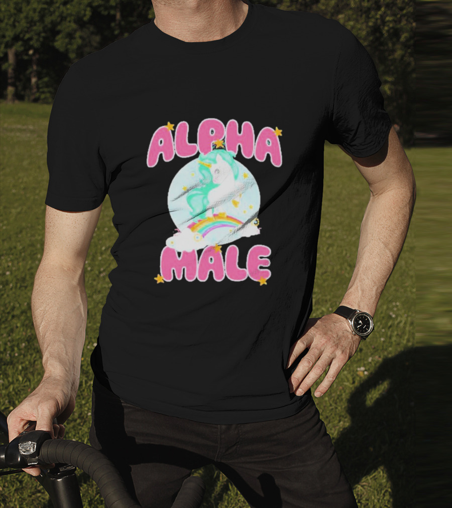 Alanalintao Alpha Male Unicorn Rainbow Stars T-Shirt