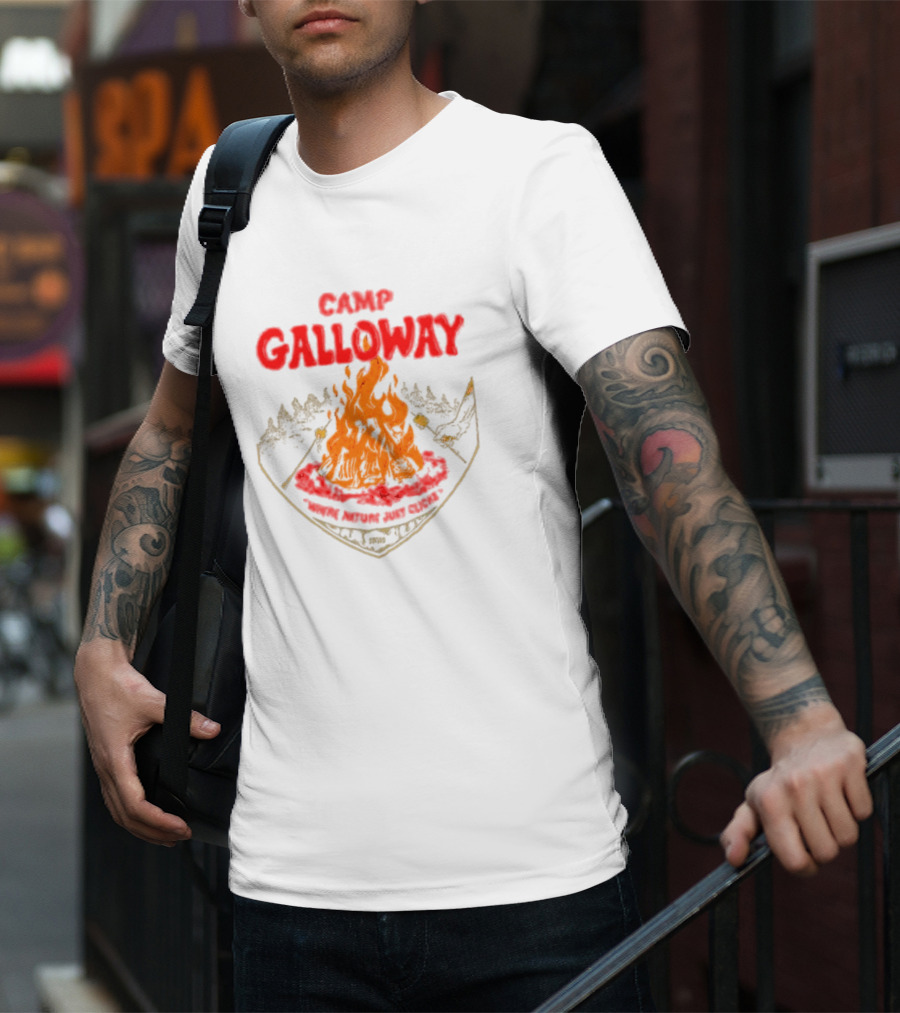 Camp Galloway When Nature Just Clicks 1985 Fire And Mountains T-Shirt