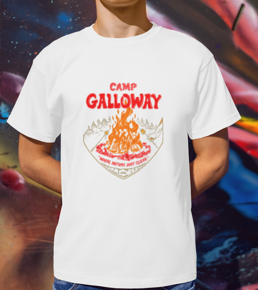 Camp Galloway When Nature Just Clicks 1985 Fire And Mountains T-Shirt