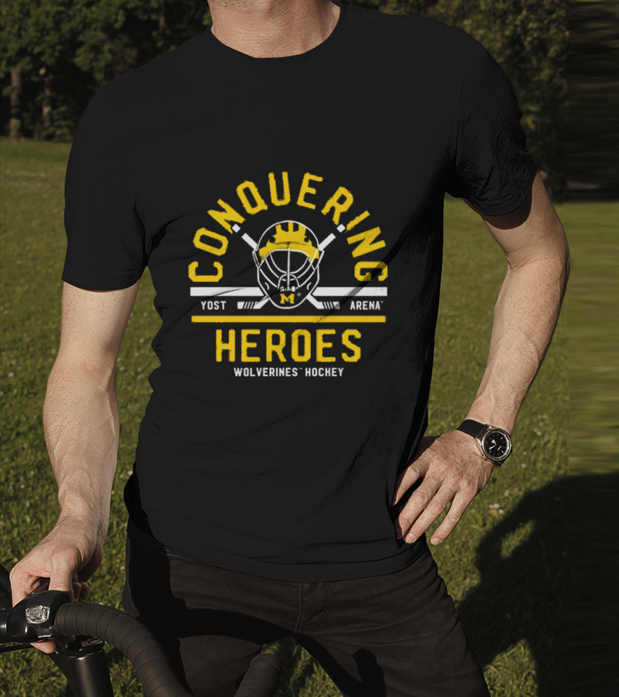 Conquering Heroes Yost Arena Wolverines Hockey T-Shirt