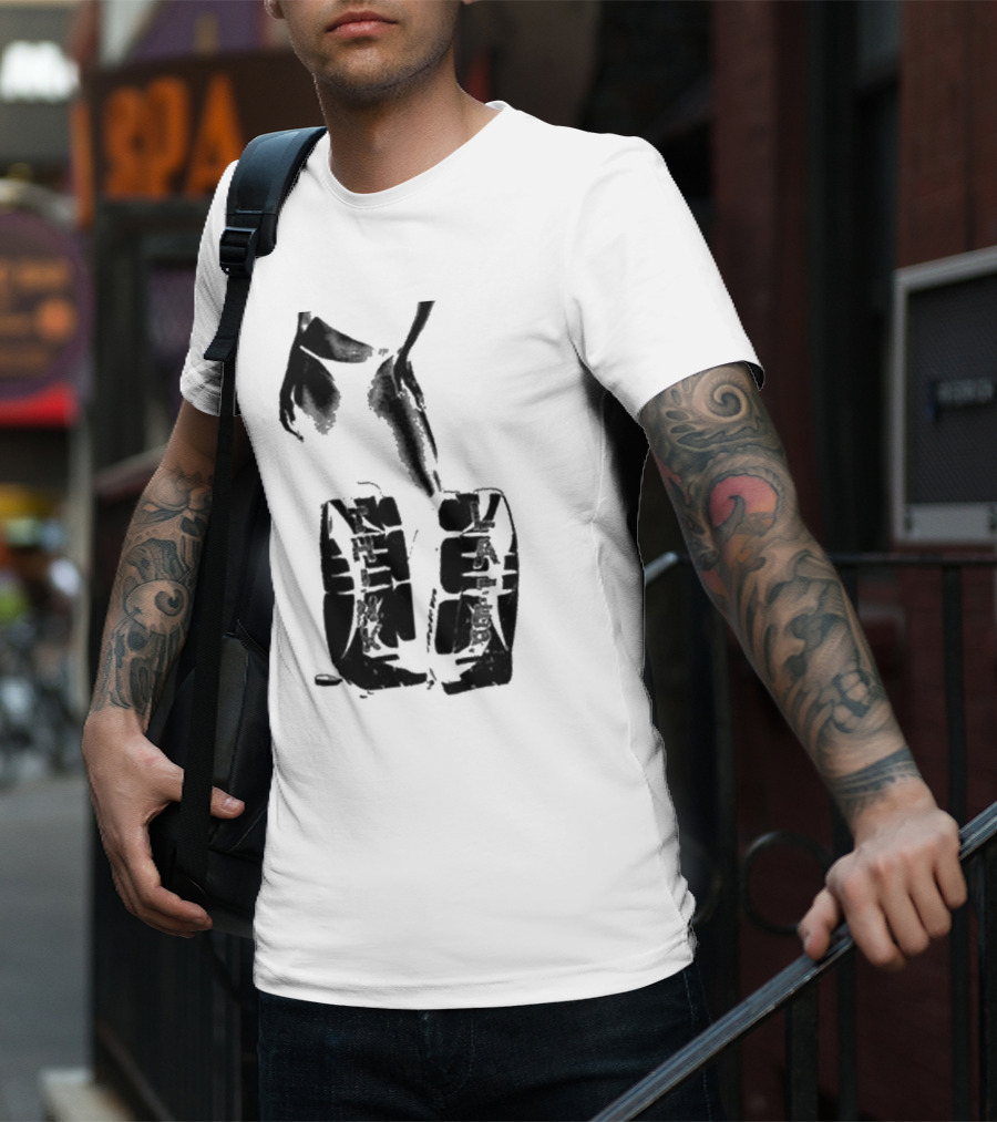 Tatemcrae Think Later Bold Legs Striking Pose In Monochrome T-Shirt