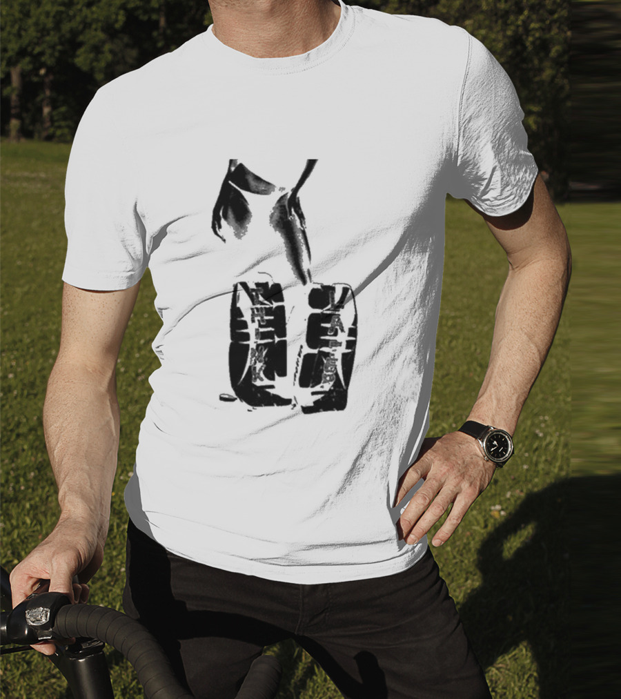 Tatemcrae Think Later Bold Legs Striking Pose In Monochrome T-Shirt