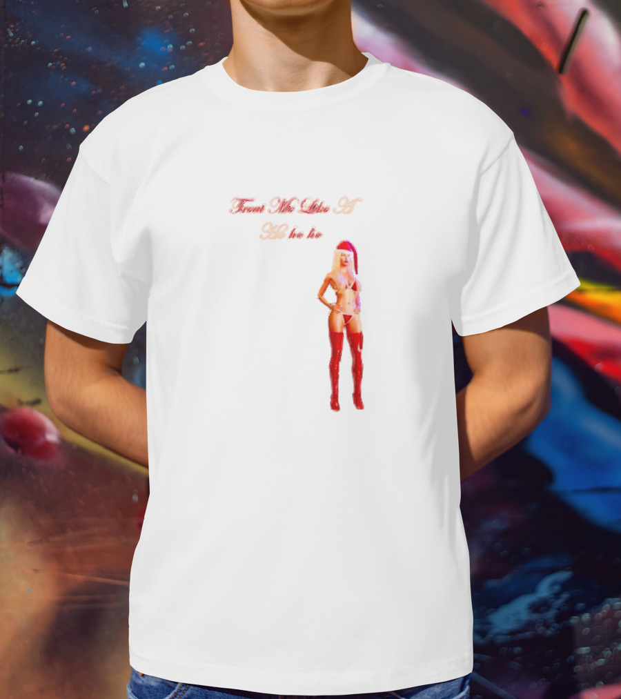 Treat Me Like A Ho Ho Ho Red Boots Santa Hat T-Shirt