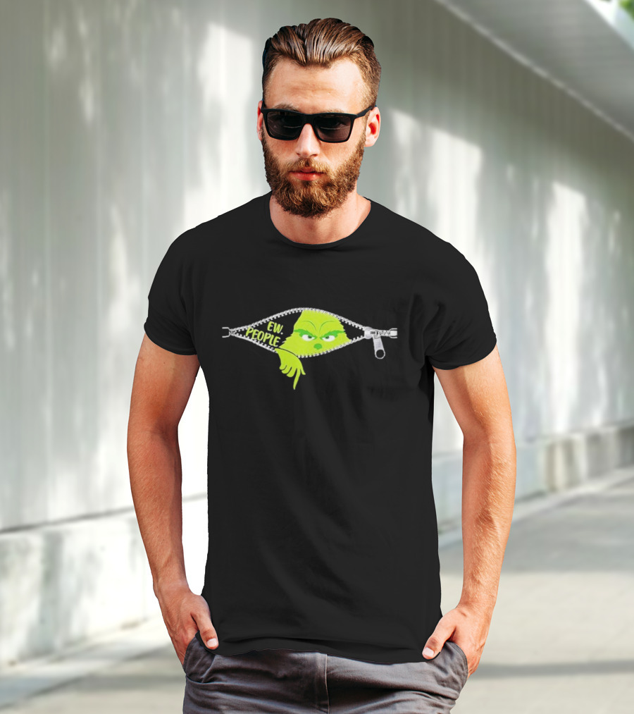 Ew People Grinch Zipper Christmas Mood T-Shirt