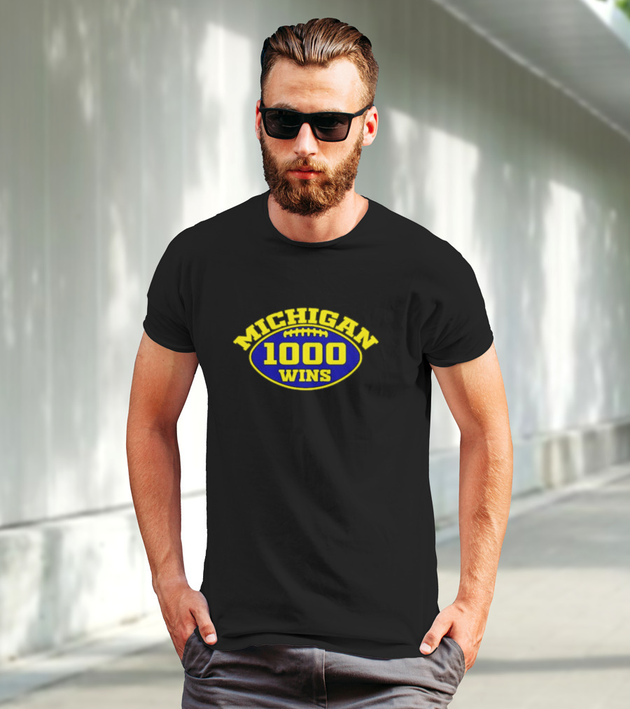 Michigan Wolverines 1000 Wins Football T-Shirt