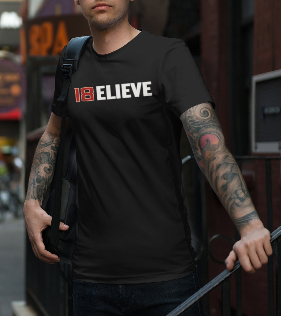 Jordan Travis 18 Believe Football Motivation T-Shirt