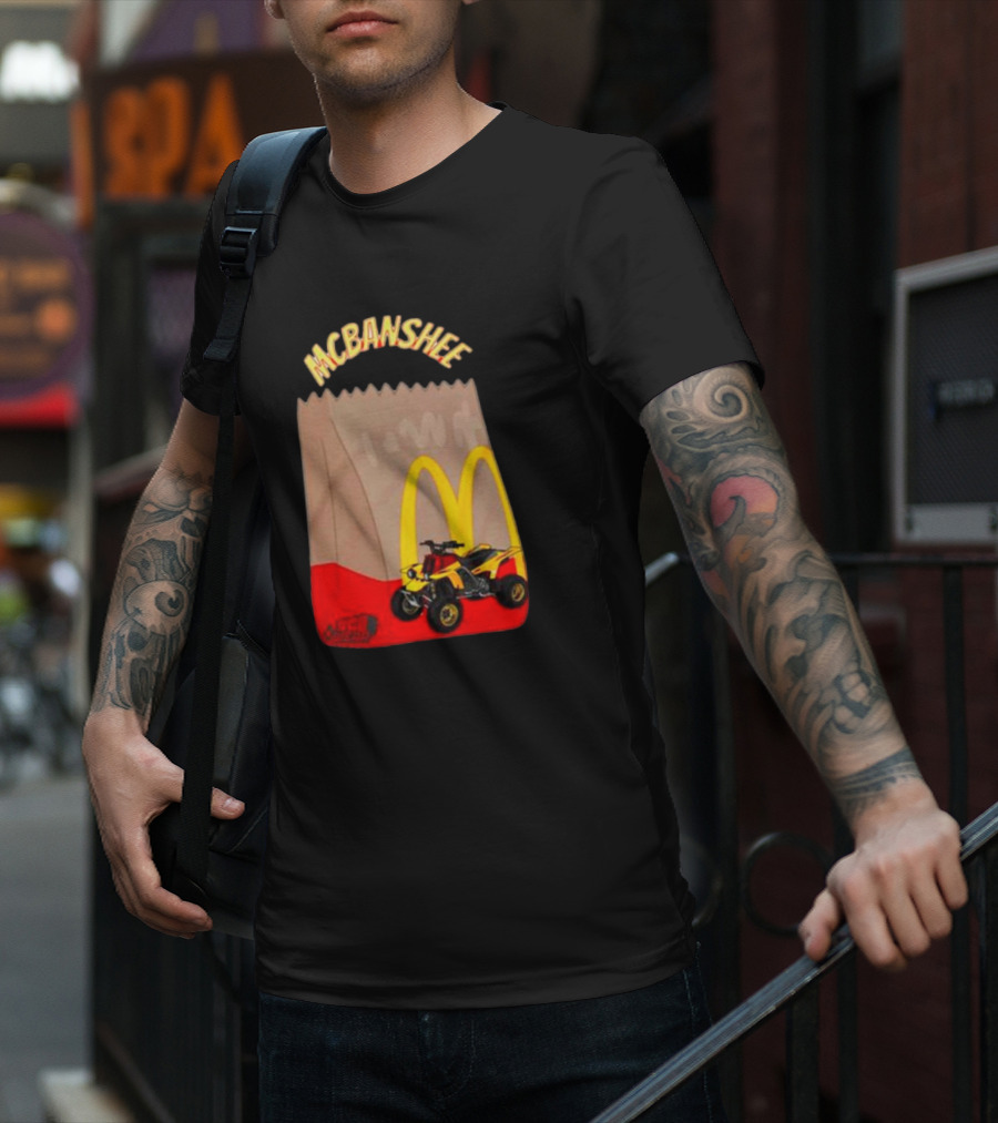 MCBANSHEE Logo Bag With Yellow Quad Bike And McDonald's Arches T-Shirt