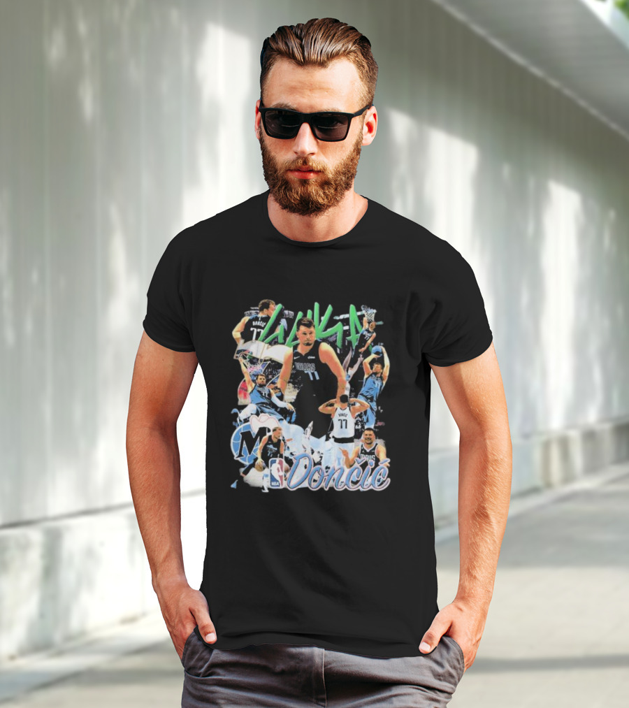 Luka Dončić NBA Mavericks 77 Action Collage T-Shirt
