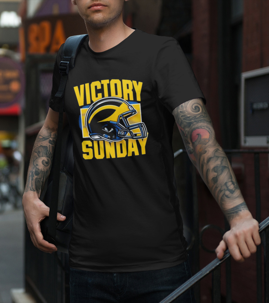 Victory Sunday Michigan Helmet T-Shirt