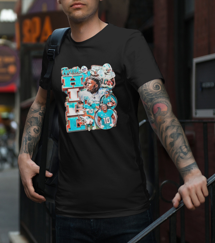 Tyreek Hill Miami Dolphins Football Player Collage T-Shirt