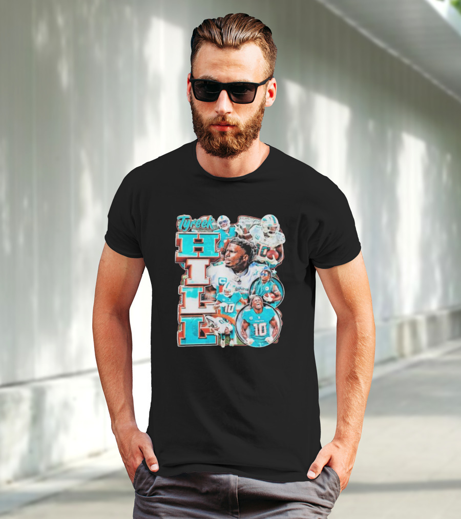 Tyreek Hill Miami Dolphins Football Player Collage T-Shirt