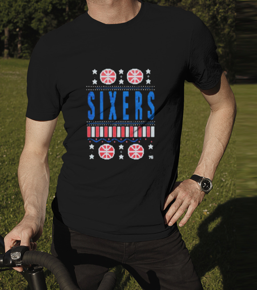 Philadelphia 76ers Sixers Holiday Basketball Stars T-Shirt