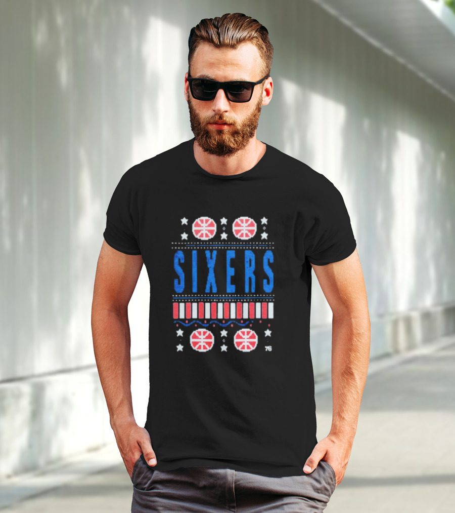 Philadelphia 76ers Sixers Holiday Basketball Stars T-Shirt