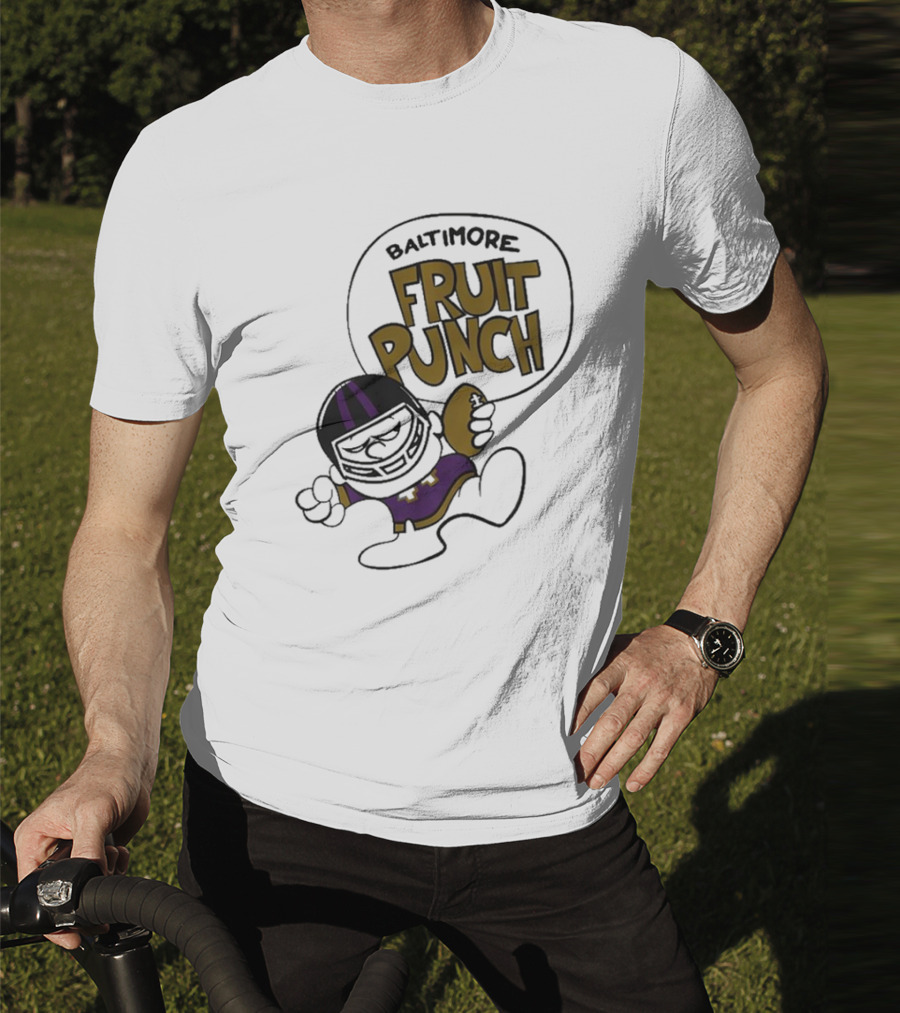 Baltimore Ravens Fruit Punch Football Cartoon Character T-Shirt