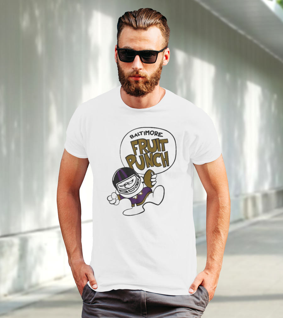 Baltimore Ravens Fruit Punch Football Cartoon Character T-Shirt