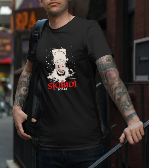 THE SKIBIDI TOILET CREEPY FACE SPLATTER T-Shirt
