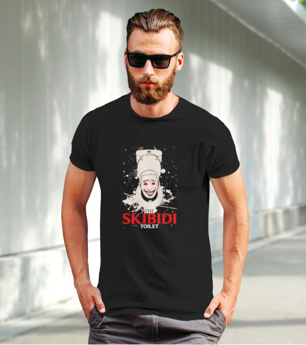 THE SKIBIDI TOILET CREEPY FACE SPLATTER T-Shirt