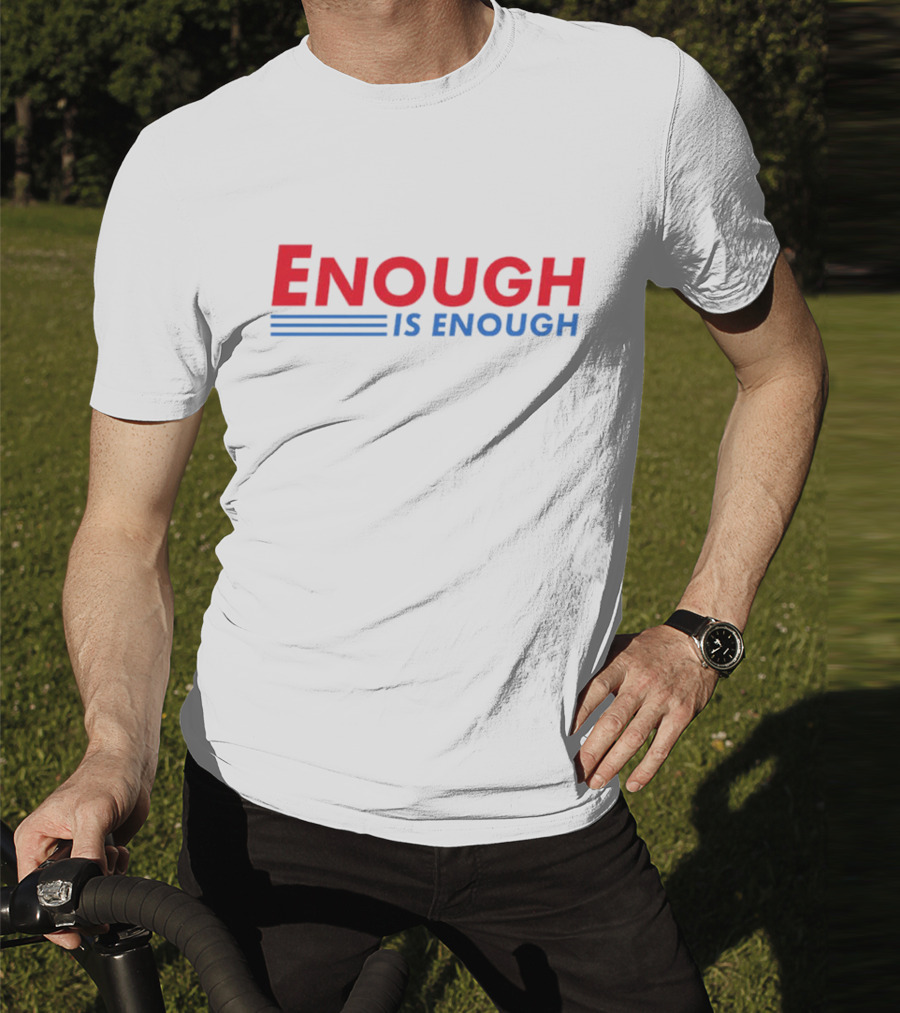 Enough Is Enough Bold Red And Blue Text With Double Underscore T-Shirt