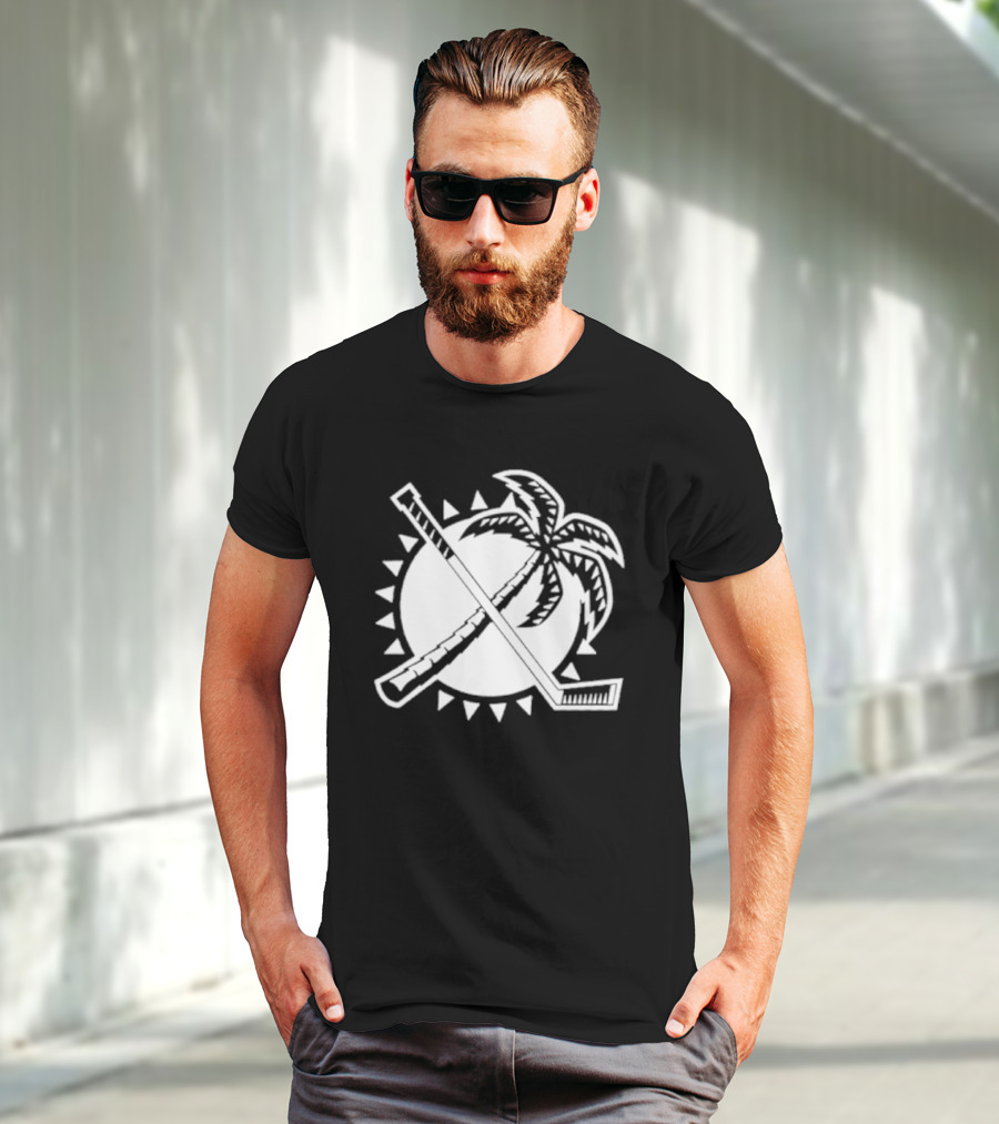 Florida Hockey Palm Tree Sunburst T-Shirt