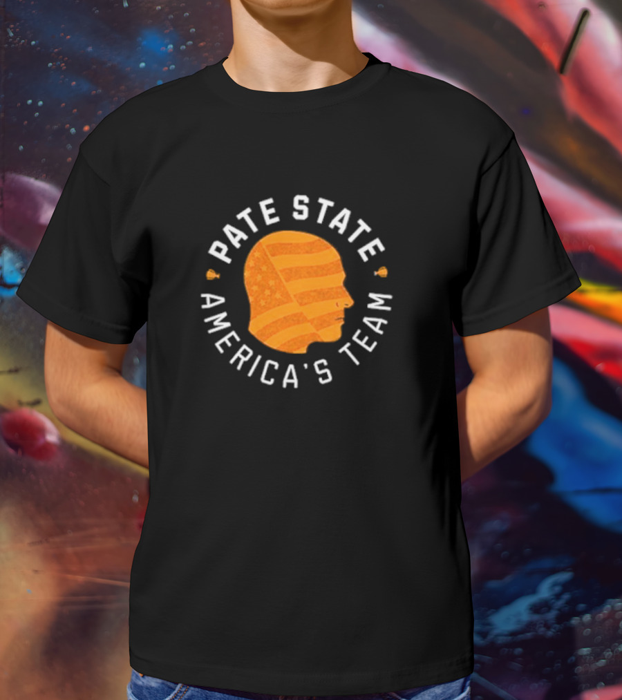 Pate State America's Team Football USA Flag Head T-Shirt