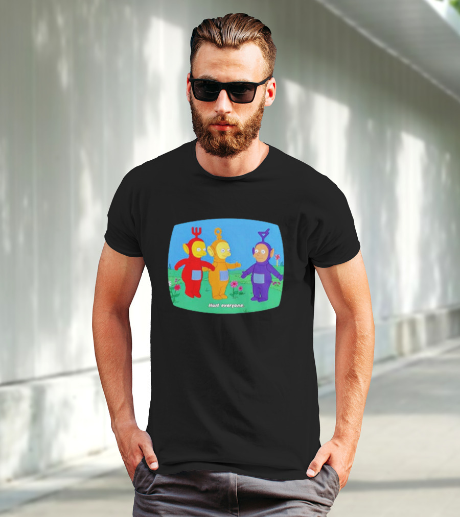 Teletubbies Meet The Simpsons Hurt Everyone Scene T-Shirt
