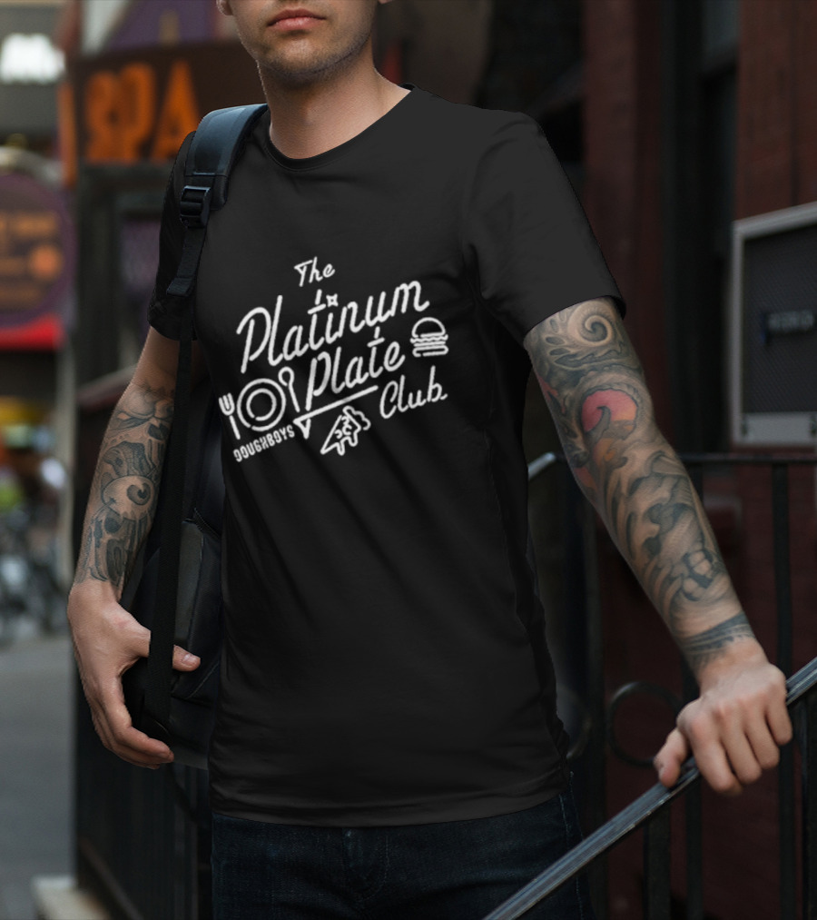 The Platinum Plate Club Doughboys Burger Pizza Utensils T-Shirt