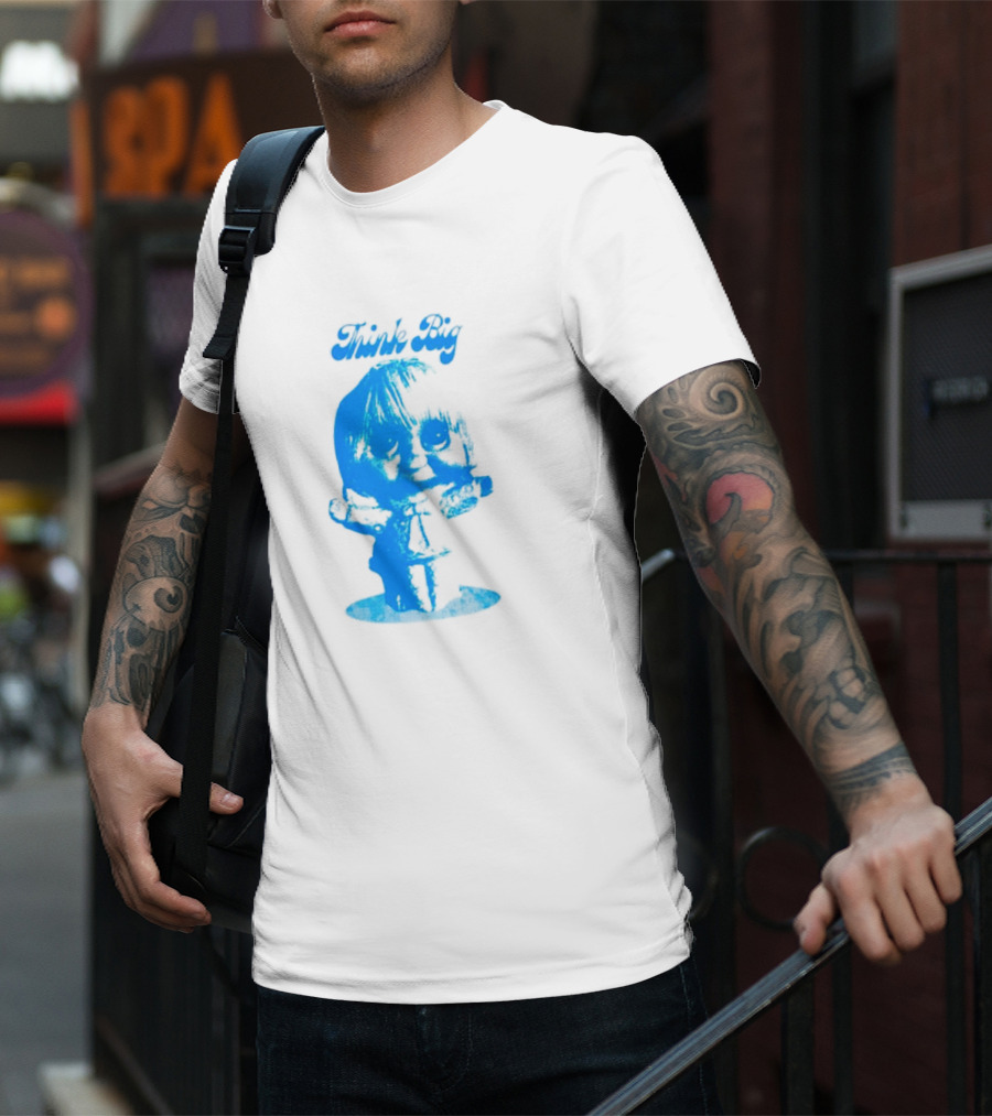 Think Big Blue Figurine With Large Eyes T-Shirt