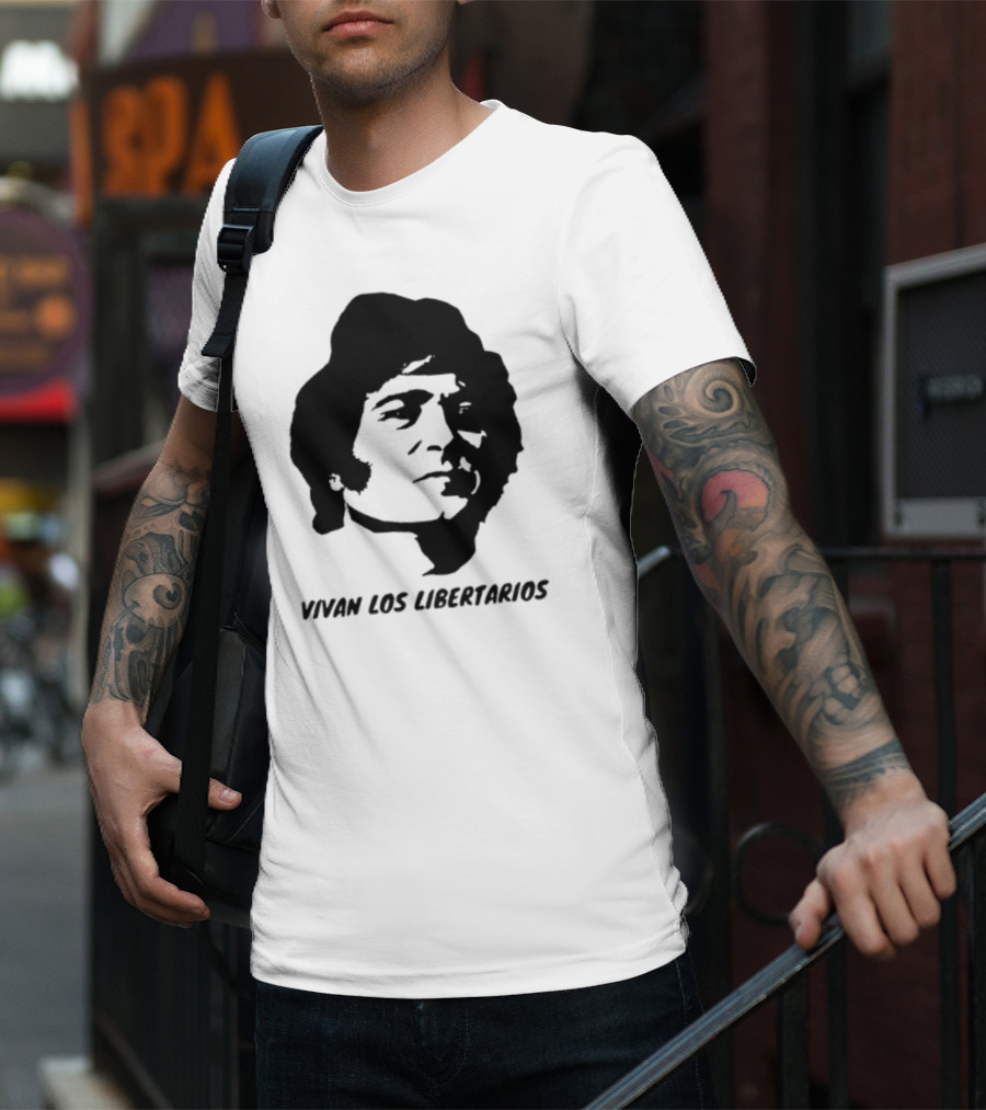 Vivan Los Libertarios Victor Jara Tribute Text T-Shirt