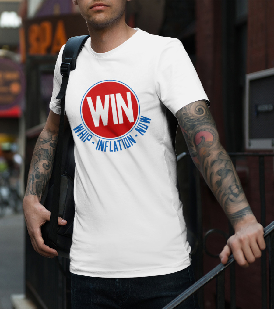 WIN Whip Inflation Now Retro Red Circle T-Shirt