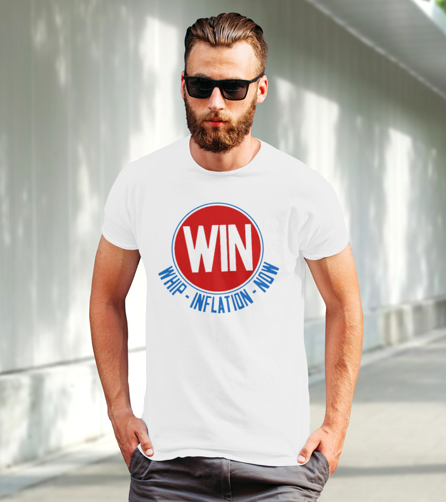 WIN Whip Inflation Now Retro Red Circle T-Shirt