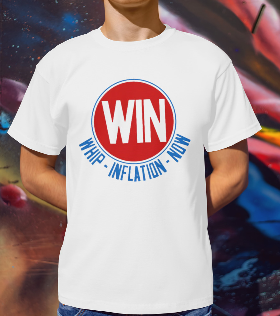 WIN Whip Inflation Now Retro Red Circle T-Shirt