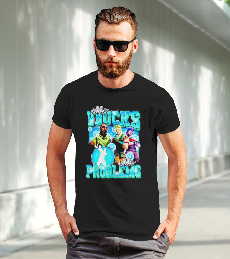 Mo VBucks Mo Problems Fortnite Characters And Dancing T-Shirt